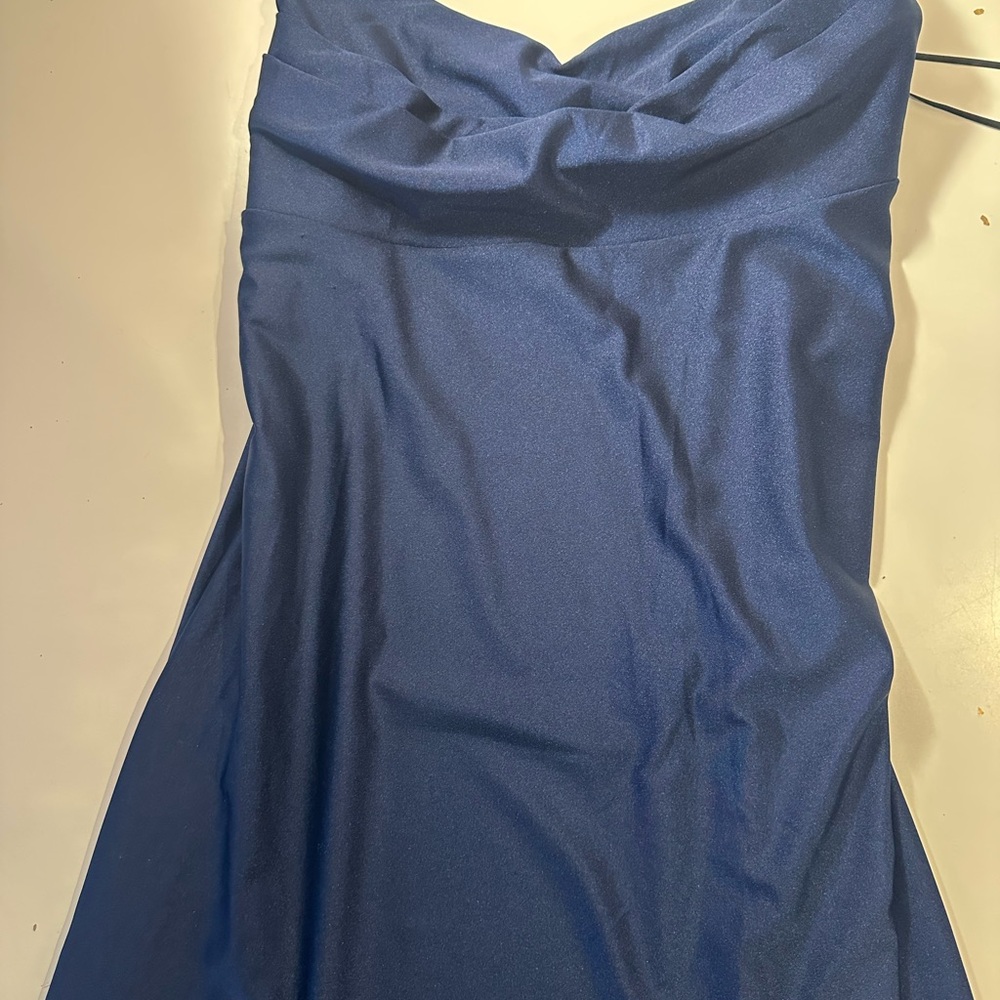 Windsor A-Line Navy Blue Pleated Mini Dress